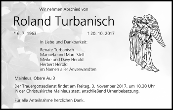 Anzeige von Roland Turbanisch von MGO