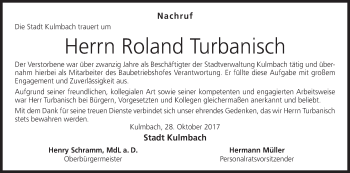 Anzeige von Roland Turbanisch von MGO