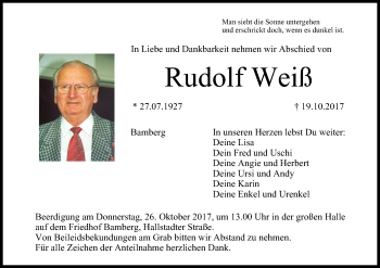 Anzeige von Rudolf Weiß von MGO