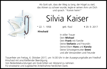 Anzeige von Silvia Kaiser von MGO
