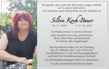 Anzeige von Silvia Koch-Bauer von MGO