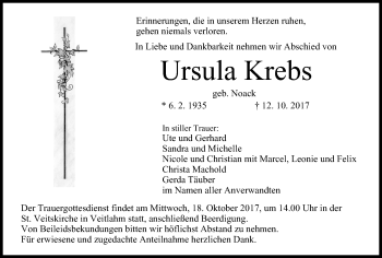 Anzeige von Ursula Krebs von MGO