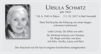 Anzeige von Ursula Schmitz von MGO