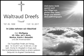 Anzeige von Waltraud Dreefs von MGO