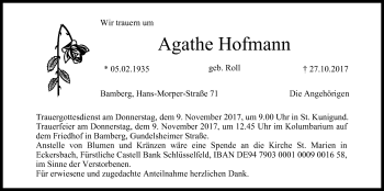 Anzeige von Agathe Hofmann von MGO