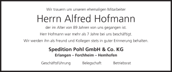 Anzeige von Alfred Hofmann von MGO