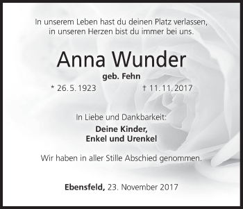 Anzeige von Anna Wunder von MGO