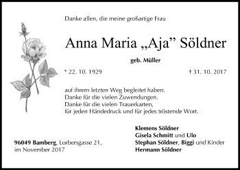 Anzeige von Anna Maria Söldner von MGO