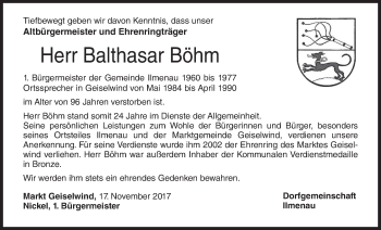 Anzeige von Balthasar Böhm von MGO