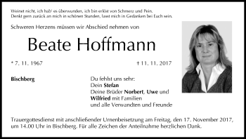 Anzeige von Beate Hoffmann von MGO