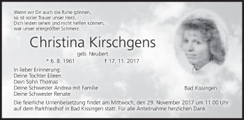 Anzeige von Christina Kirschgens von MGO