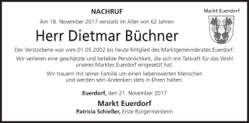 Anzeige von Dietmar Büchner von MGO
