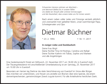 Anzeige von Dietmar Büchner von MGO