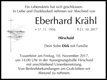 Anzeige von Eberhard Krähl von MGO