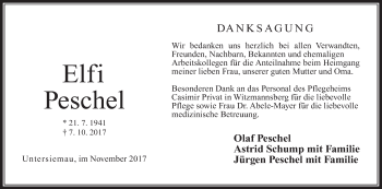 Anzeige von Elfi Peschel von MGO