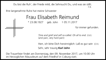 Anzeige von Elisabeth Reimund von MGO