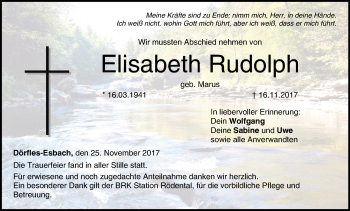 Anzeige von Elisabeth Rudolph von MGO