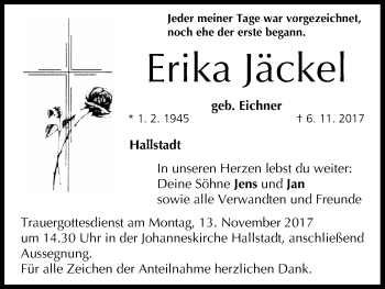 Anzeige von Erika Jäckel von MGO
