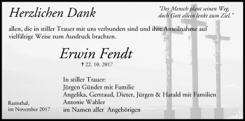 Anzeige von Erwin Fendt von MGO