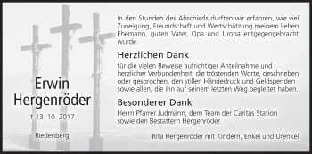 Anzeige von Erwin Hergenröder von MGO