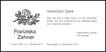 Anzeige von Franziska Zehner von MGO