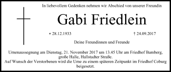 Anzeige von Gabi Friedlein von MGO