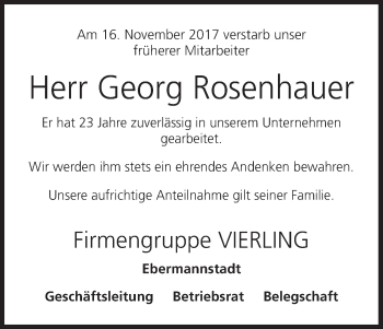 Anzeige von Georg Rosenhauer von MGO