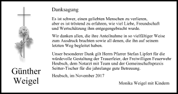 Anzeige von Günther Weigel von MGO