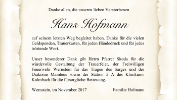 Anzeige von Hans Hofmann von MGO