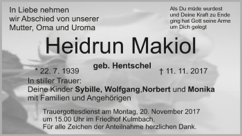 Anzeige von Heidrun Makiol von MGO