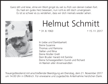 Anzeige von Helmut Schmitt von MGO