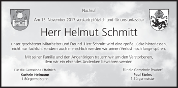 Anzeige von Helmut Schmitt von MGO