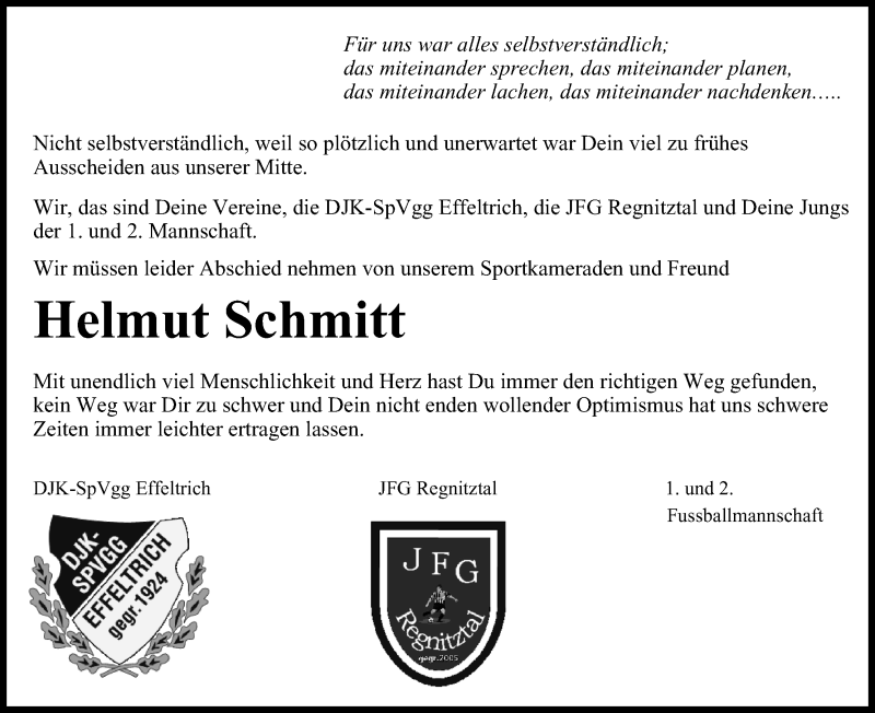  Traueranzeige für Helmut Schmitt vom 21.11.2017 aus MGO
