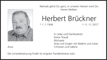Anzeige von Herbert Brückner von MGO