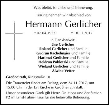 Anzeige von Hermann Gerlicher von MGO