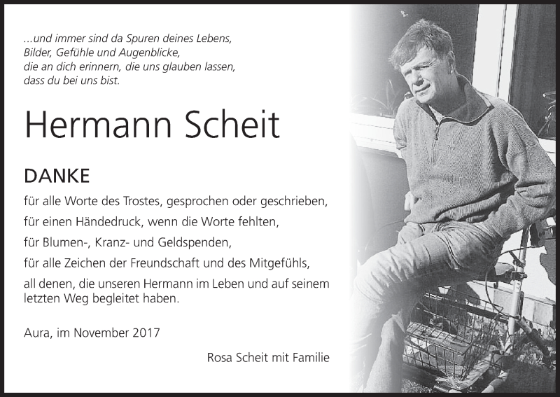  Traueranzeige für Hermann Scheit vom 22.11.2017 aus MGO