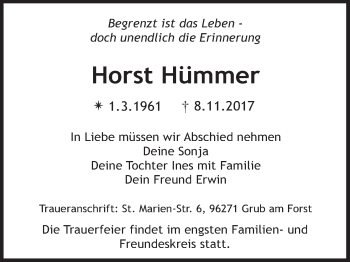 Anzeige von Horst Hümmer von MGO