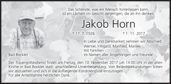 Anzeige von Jakob Horn von MGO