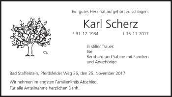 Anzeige von Karl Scherz von MGO