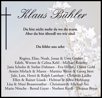 Anzeige von Klaus Bühler von MGO