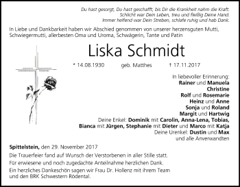 Anzeige von Liska Schmidt von MGO