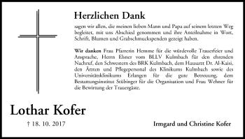 Anzeige von Lothar Kofer von MGO