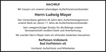 Anzeige von Ludwig Mayer von MGO