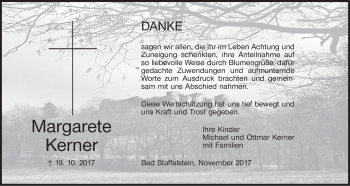 Anzeige von Margarete Kerner von MGO