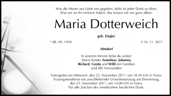 Anzeige von Maria Dotterweich von MGO
