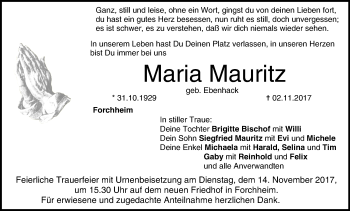Anzeige von Maria Mauritz von MGO