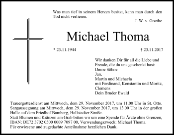 Anzeige von Michael Thoma von MGO