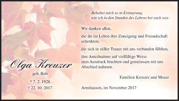 Anzeige von Olga Kreuzer von MGO