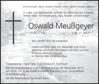 Anzeige von Oswald Meußgeyer von MGO