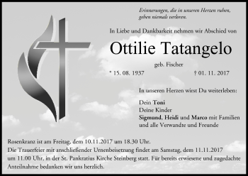 Anzeige von Ottilie Tatangelo von MGO
